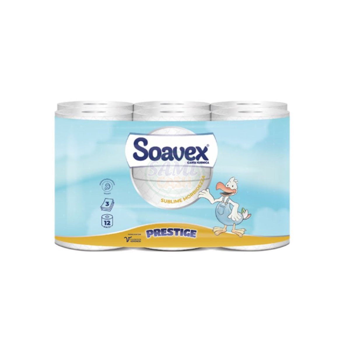 Carta Igienica Soavex 12R 3V Prestige Pack da 10 - Totale Rotoli 120