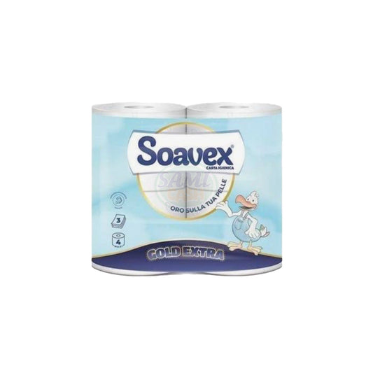 Carta Igienica Soavex 4R 3V Gold Extra Pack da 10 - Totale Rotoli 40