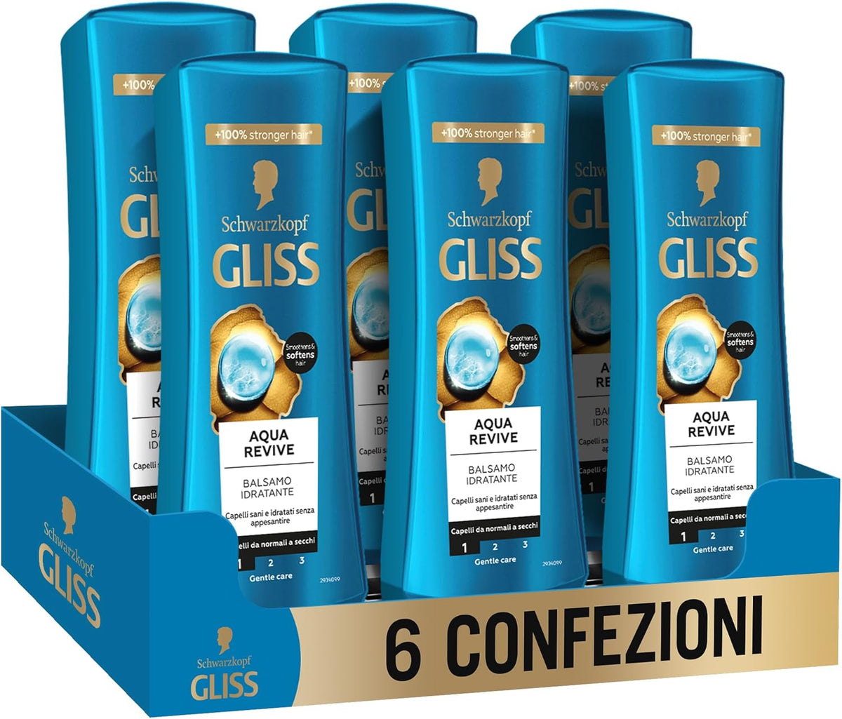 Gliss Aqua Revive Balsamo Idratante 200ml 6pz