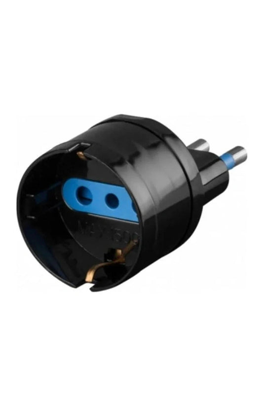 Adattatore Presa Schuko a Spina 16A+T Nero 10pz