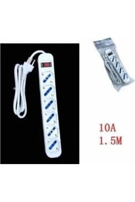 Presa Multipla con Interruttore 6 Prese Schuko 10/16A+T Spina 16A+T