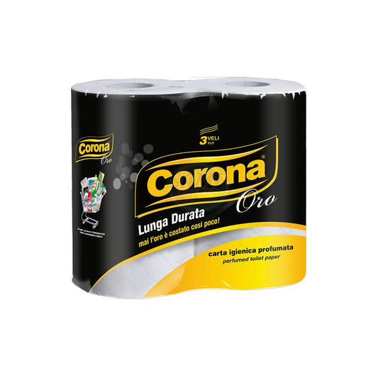 Carta Igienica Corona 4Rot 3V Oro Prof. Pack da 15 - Totale Rotoli 60