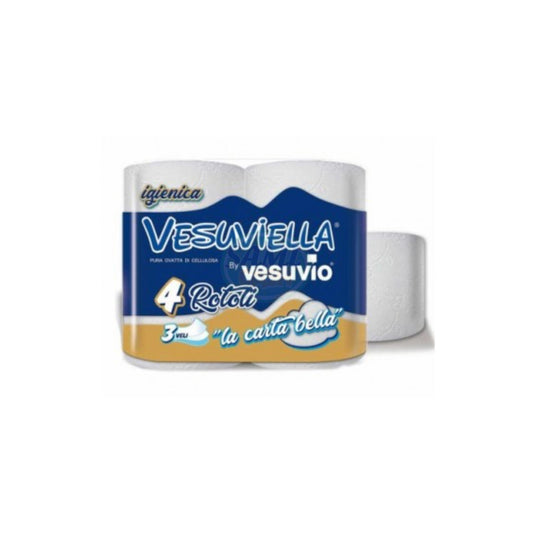 Carta Igienica Vesuviella 4R 3Veli Pack da 15 - Totale Rotoli 60