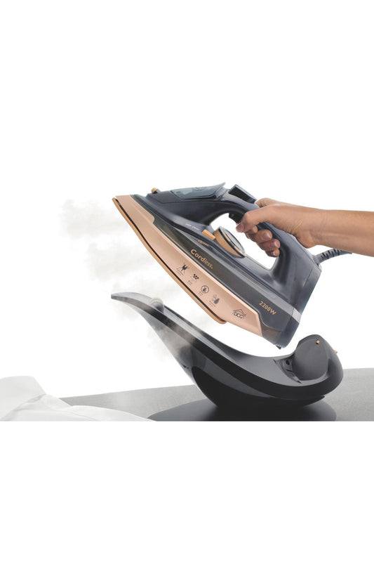 DCG Ferro da Stiro Cordless Senza Fili con Base Ricarica 2200W Piastra Antiaderente Stiratura Vapore Rapido