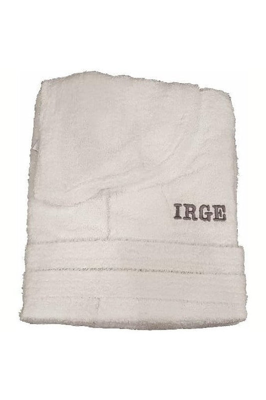 Irge Accappatoio con Cappuccio in Spugna 100% Bianco TG: L