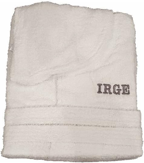 Irge Accappatoio con Cappuccio in Spugna 100% Bianco TG: L
