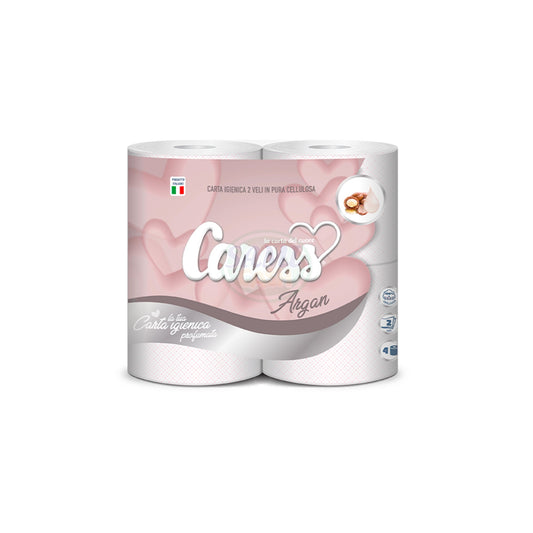 Carta Igienica Caress 4R 2Veli Argan Pack da 10 - Totale Rotoli 40