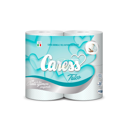 Carta Igienica Caress 4R 2Veli Talco Pack da 10 - Totale Rotoli 40