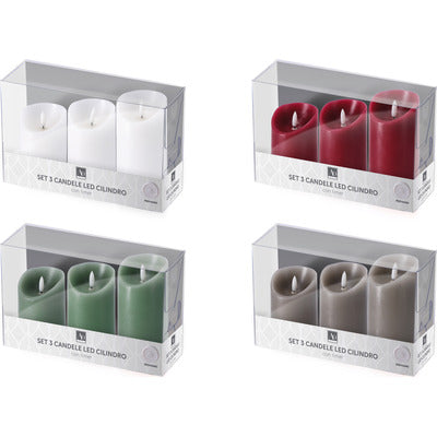 AD TREND 3 CANDELE C/LED 101924 Pz 4 Vari colori come foto