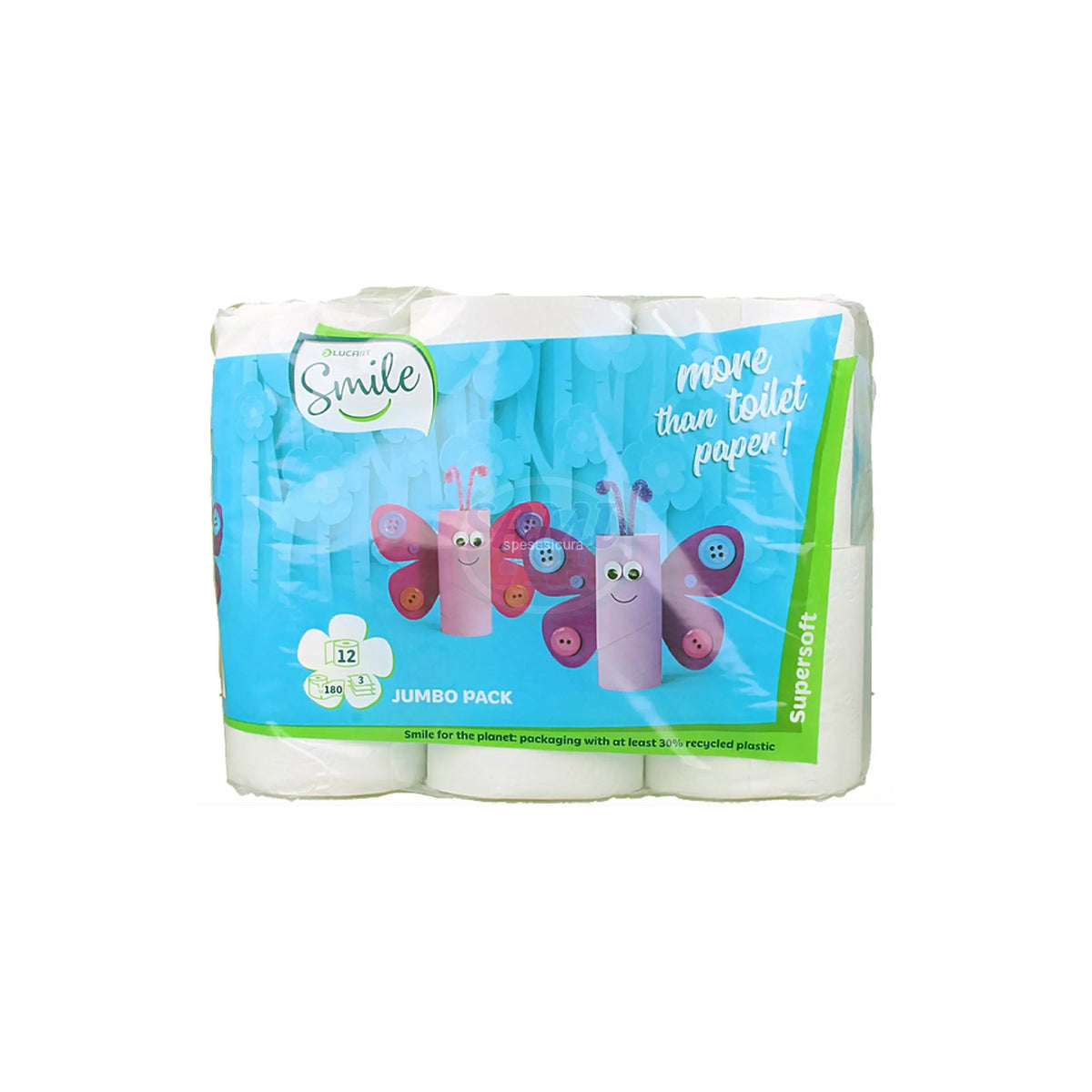Carta Igienica Smile 4R 2V 600 Strappi Soft Pack da 7 - Totale Rotoli 28