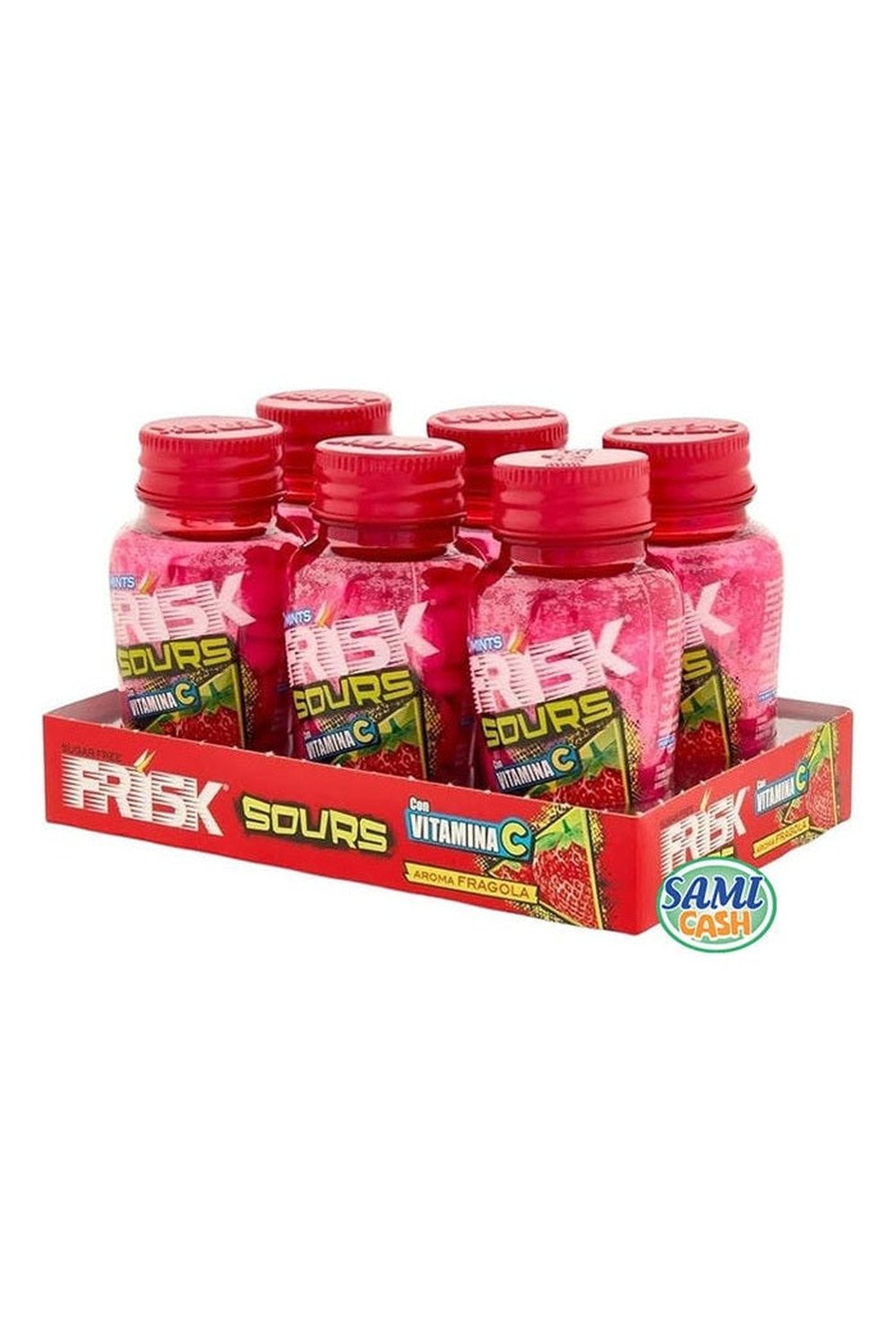 Caramelle Frisk Sours Strawberry Barattolo 6 Pezzi