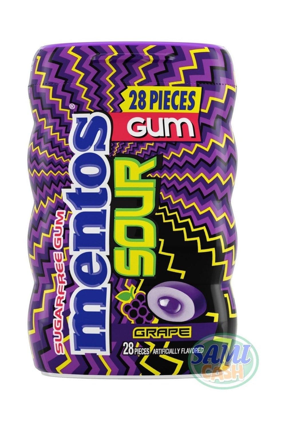 Chewing Gum Mentos Sour Gum Grape Barattolo 6 Pezzi