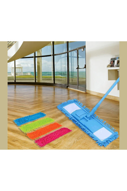 4x Rivestimento di Ricambio per Mocio per Pavimenti in Microfibra di Ciniglia Per Pulizia della Casa copertura di ricambio per tergicristalli per pavimenti(4 pezzi - rosa/arancione/verde/azzurro)
