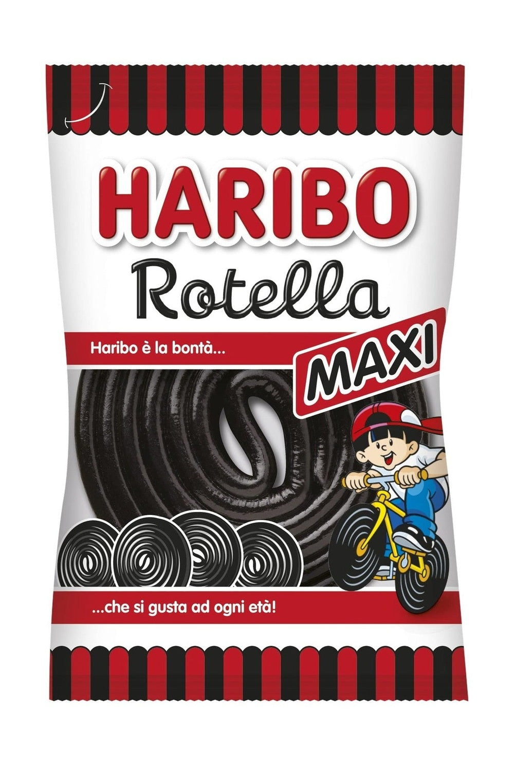 Haribo Maxi Rotella, Caramelle Gommose Incartate Singolarmente, Gusto Liquirizia, Ideali Per Feste - 200 Pezzi Da 13gr [2600gr]