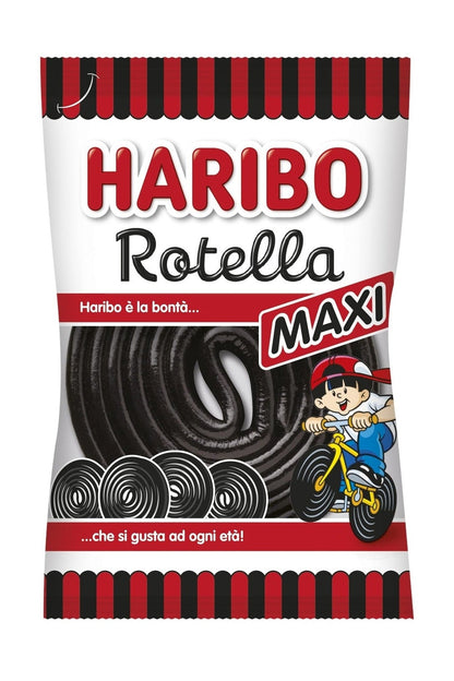 Haribo Maxi Rotella, Caramelle Gommose Incartate Singolarmente, Gusto Liquirizia, Ideali Per Feste - 200 Pezzi Da 13gr [2600gr]