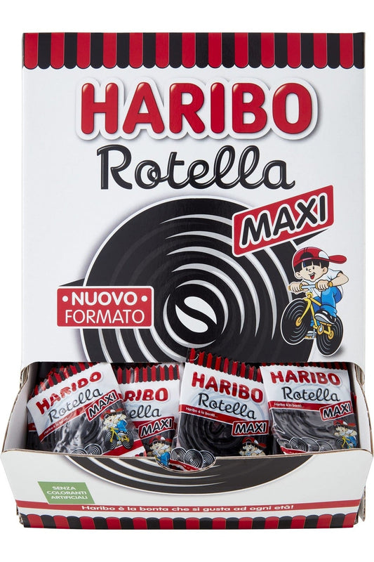 Haribo Maxi Rotella, Caramelle Gommose Incartate Singolarmente, Gusto Liquirizia, Ideali Per Feste - 200 Pezzi Da 13gr [2600gr]