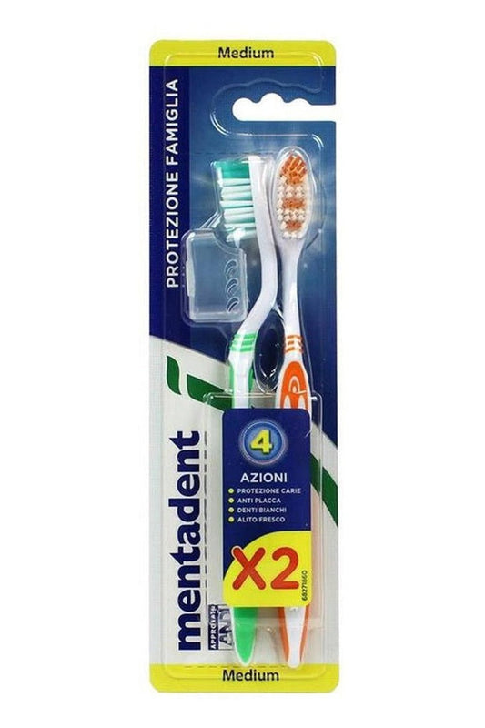 Spazzolino Mentadent Plus Duo  Set 2 Pezzi, 8pz