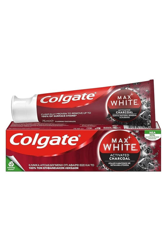 Dentifricio Colgate 75ml Max White Carbon  Sbiancante con Carbone Attivo 12 pz