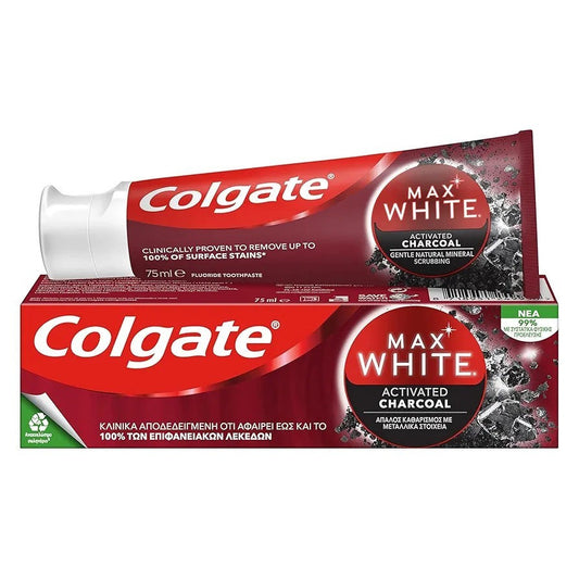 Dentifricio Colgate 75ml Max White Carbon  Sbiancante con Carbone Attivo 12 pz