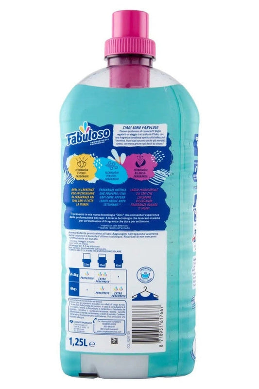 Fabuloso Ammorbidente Concentrato Profumi di Taormina 1,25L – Morbidezza Mediterranea e Fragranza Elegante per un Bucato Unico