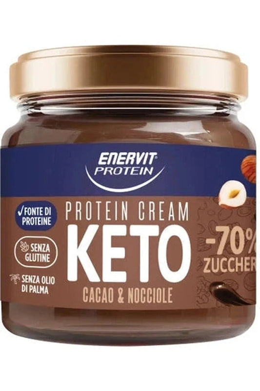 Crema Proteica Keto Enervit 180g Cacao – Spalmabile Low Carb con Alto Contenuto Proteico, Ideale per Diete Chetogeniche