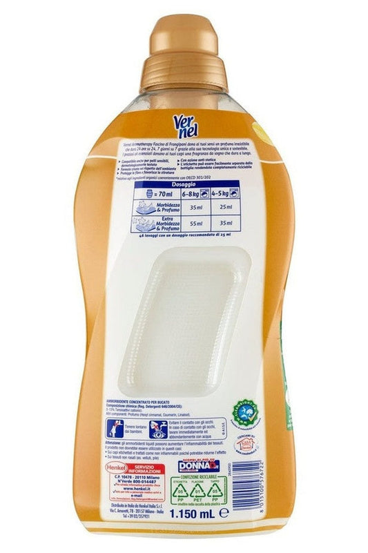 Vernel Ammorbidente Concentrato 1,15L – Fascino di Frangipani, Profumo Floreale e Morbidezza Intensa