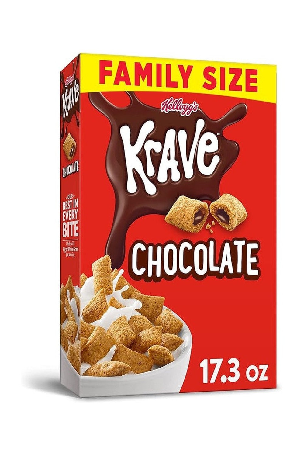 Kellogg’s  Krave  Breakfast Cereal, Kids Cereal, Family Breakfast, Family Size, Chocolate,