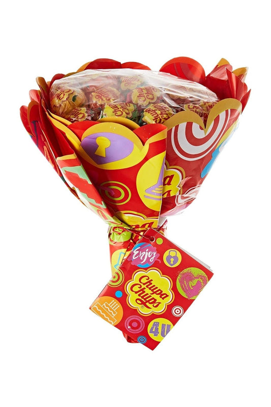 Chupa Chups Lollipop Flower Bouquet – 19 Lecca Lecca Monopezzo, Bouquet Colorato e Originale, Idea Regalo