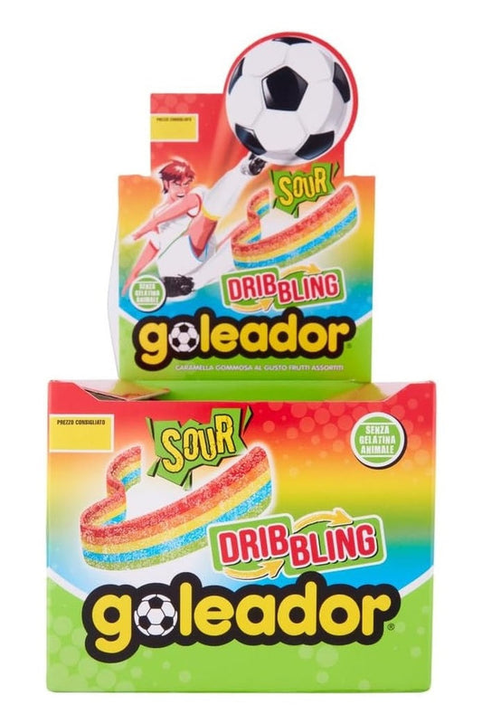 Goleador Dribbling Rainbow – Caramelle Gommose Frizzanti Sour, Gusti Frutti Assortiti, 144 Pezzi Monoporzione, Incartate Singolarmente