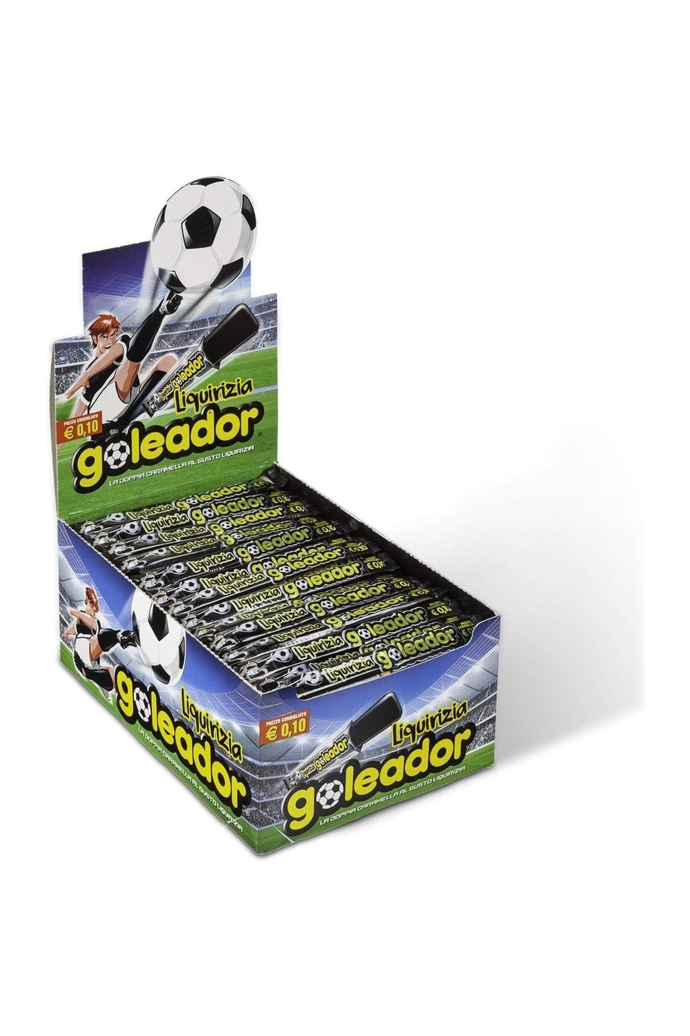 Goleador Liquirizia – Doppia Caramella Gommosa Senza Glutine, Gusto Intenso di Liquirizia, Confezione da 200 Monopezzi Incartati Singolarmente