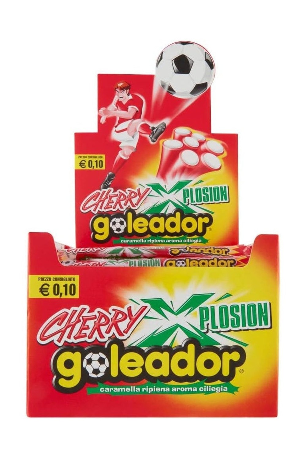 Goleador Xplosion Cherry – Caramelle Gommose Ripiene al Gusto Ciliegia, Box da 150 Pezzi Monoporzione, Incartate Singolarmente (1,5 kg)