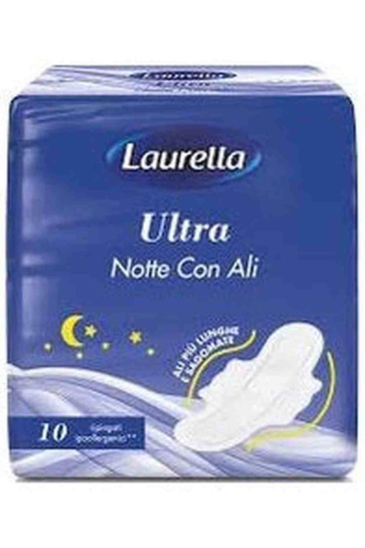 Laurella Assorbenti Notte con Ali – 10 Pezzi | Protezione Ultra per le Ore Notturne, Comfort e Sicurezza Garantiti