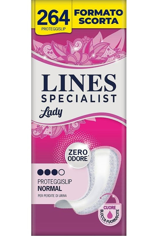 Lines Specialist Lady Proteggislip Normal – Ultra Sottili, Zero Odore, Per Incontinenza Donna, Formato Scorta