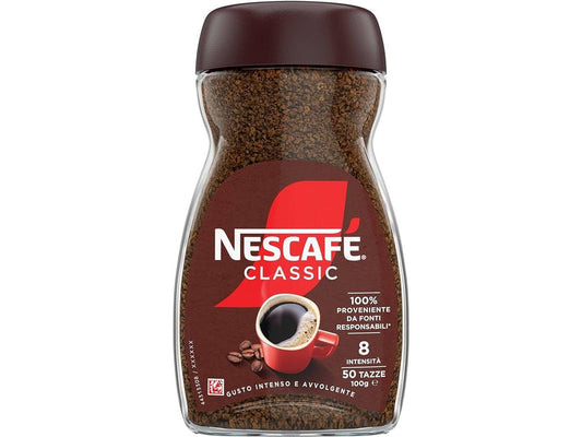 Caffè Solubile Nescafé Classico 100g – Gusto Ricco e Corposo in un Pratico Vasetto di Vetro
