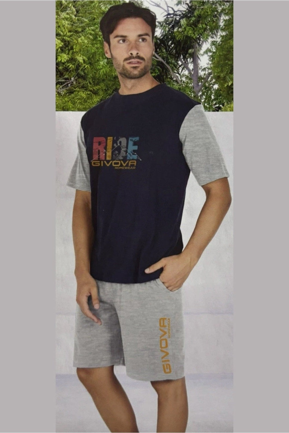 COMPLETO UOMO GIVOVA IN COTONE M/M T-SHIRT E PANTALONCINO M/L/XL/XXL ASS.