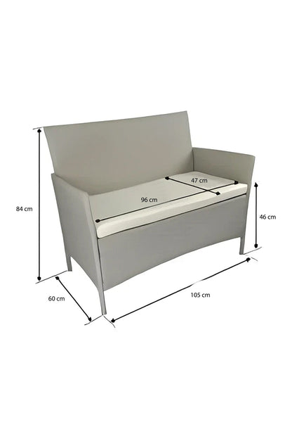 DIVANETTO CON 2POLTRONE E TAVOLINO 4PZ NEW SMART COLORE GRIGIO
