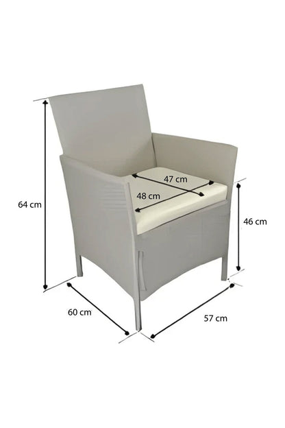 DIVANETTO CON 2POLTRONE E TAVOLINO 4PZ NEW SMART COLORE GRIGIO
