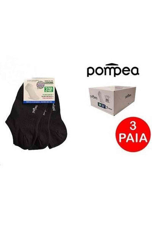 CALZINI MINI POMPEA 3 PAIA IN COTONE TG.39/42 NERO
