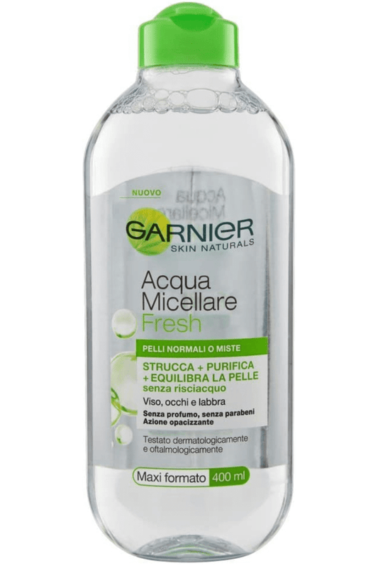 Acqua Micellare Garnier Fresh 400ml – Detergente Tonificante per Pelli Normali e Sensibili, Senza Risciacquo