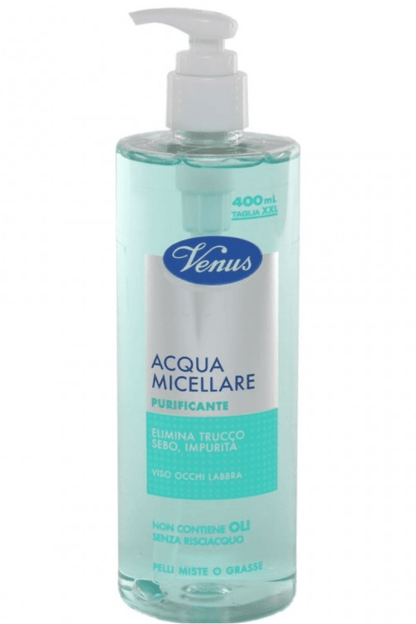 Acqua Micellare Venus 400ml Purificante – Detergente Viso e Occhi per Pelle Mista e Grassa