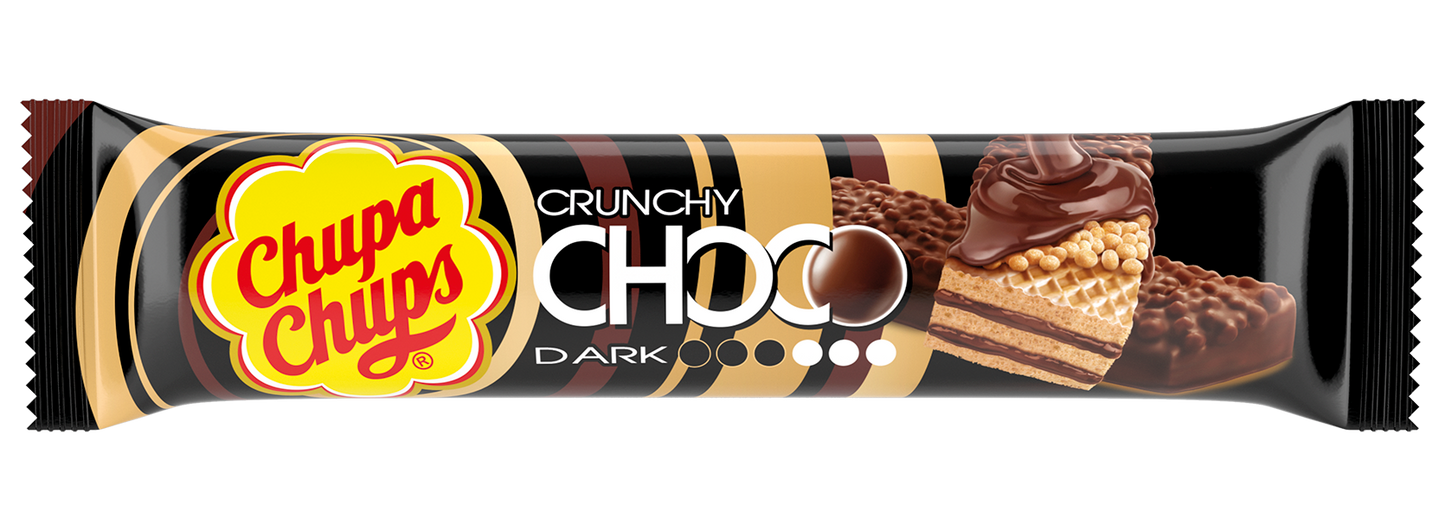 Snack Chupa Chups Choco Crunchy Dark 27 g 24 pezzi