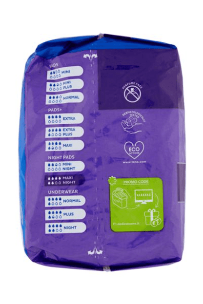 TENA Discreet Maxi Night 12pz – Protezione Avanzata per Perdite Urinarie Pesanti durante la Notte