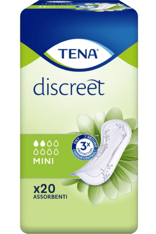 TENA Discreet Ultra Mini 20pz – Protezione Ultra Leggera per Perdite Urinarie con Cura della Pelle Sensibile