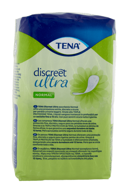 TENA Discreet Ultra Normal 16pz – Protezione Ultra Leggera per Perdite Urinarie con Cura della Pelle Sensibile