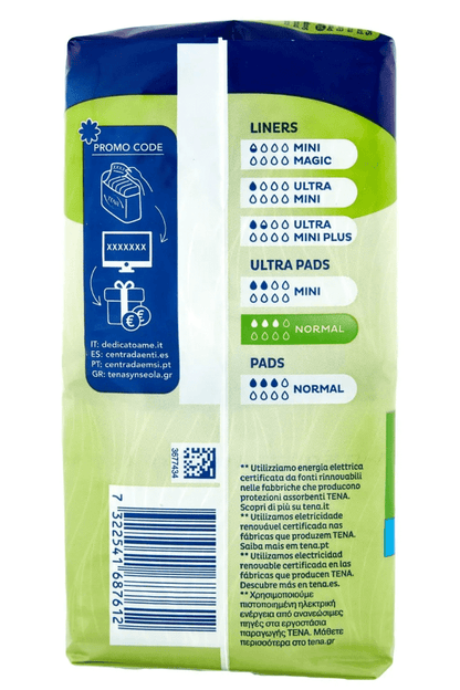 TENA Discreet Ultra Normal 16pz – Protezione Ultra Leggera per Perdite Urinarie con Cura della Pelle Sensibile