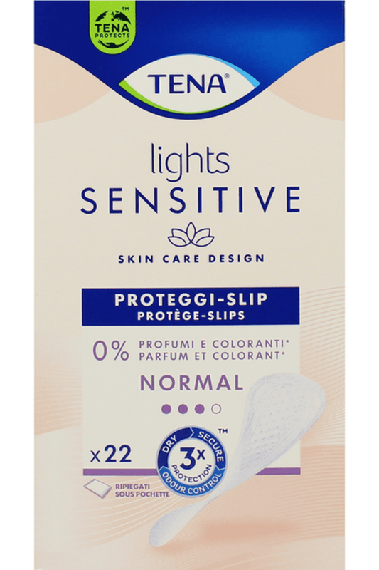 TENA Lights Sensitive Ultra 22pz – Protezione Ultra Leggera per Perdite Urinarie con Cura della Pelle Sensibile
