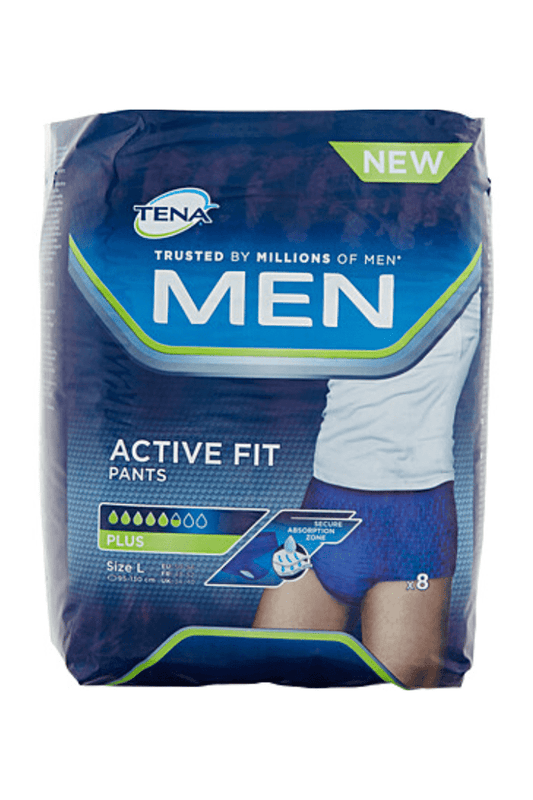 TENA Men Pants Plus Large PZ.8 – Mutandine Assorbenti Uomo per Incontinenza Moderata, Taglia Large