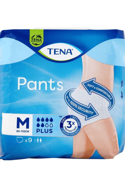 TENA Pants Plus Medium PZ.9 – Mutandine Assorbenti per Incontinenza Moderata, Taglia Medium