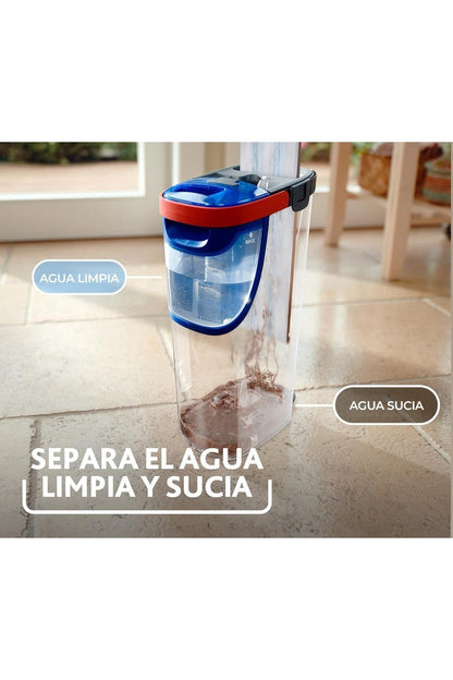 Vileda H2Pro FlatMop – Sistema Lavapavimenti con Secchio a Doppia Vasca, Mop Piatto in Microfibra, Acqua Pulita ad Ogni Risciacquo