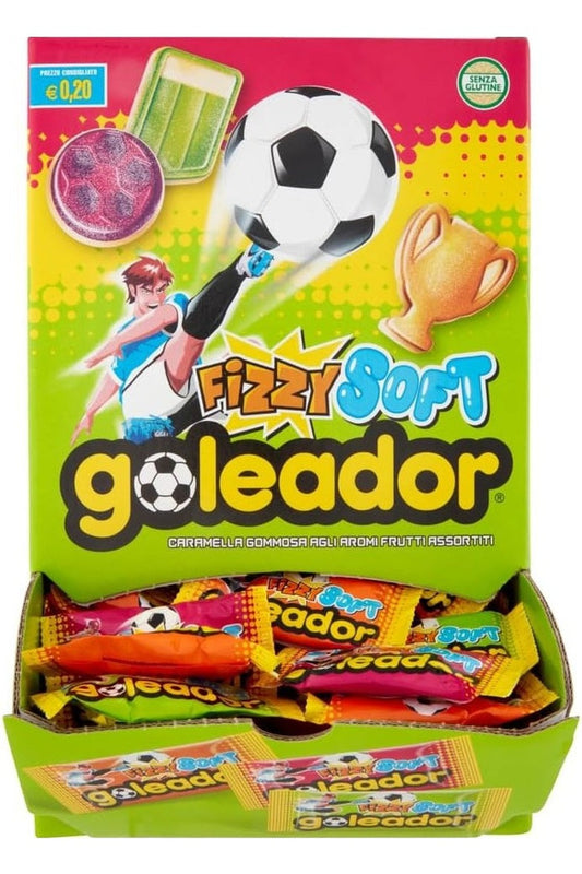 Goleador Fizzy Soft – Caramelle Gommose Sour, Gusti Assortiti, 180 Pezzi Monoporzione, 3 Forme Diverse, Ideali da Condividere